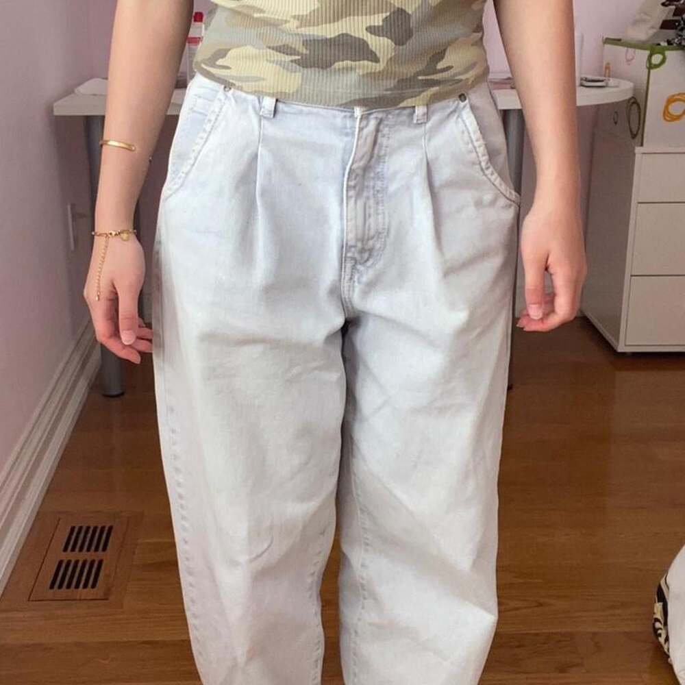 zara light wash baggy balloon/barrel jeans, size 2 - Picture 2 of 8